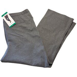 Max & Mia Pants Womens Gray Dressy Work XL Blended Fabric Stretch Crop Zipper